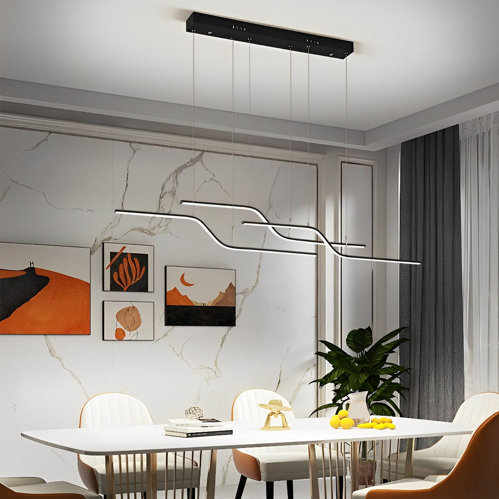 Z Shape Lines Smart Stepless Dimming with Remote Nordic Chandelier Design