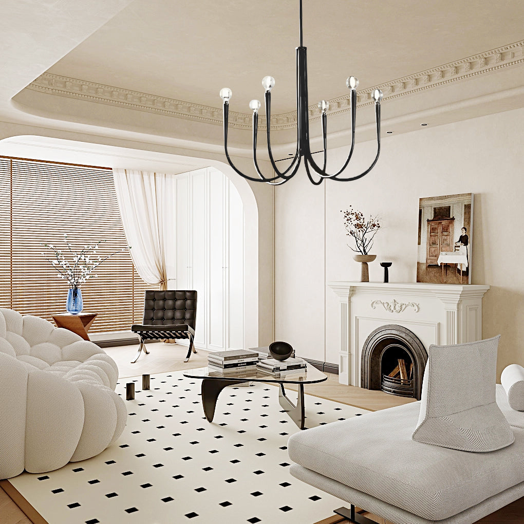 6/9-Light Retro Candlelight 3 Step Dimming LED French Style Chandelier Design