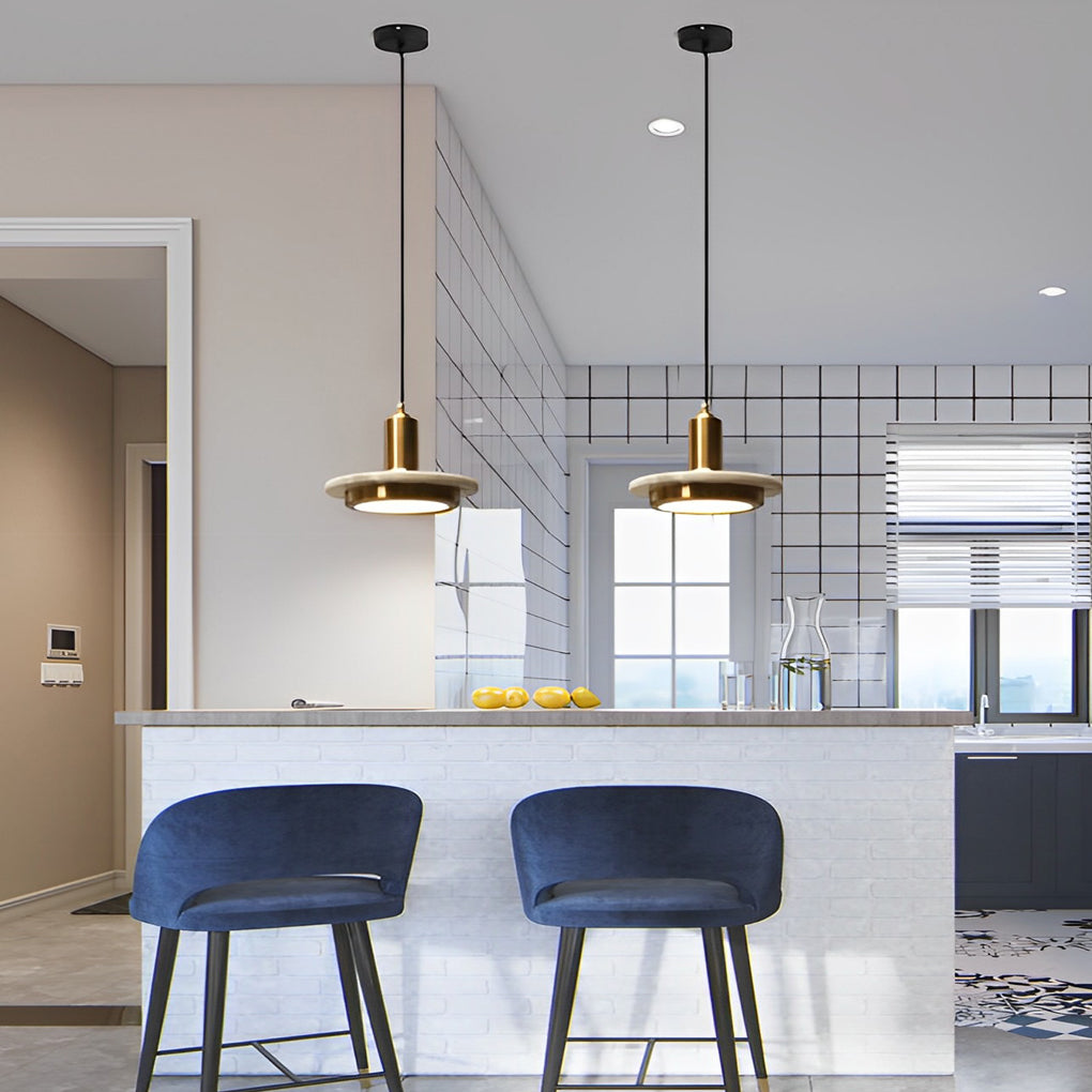 Round Flying Saucer Shape Electroplated Iron LED Modern Pendant Lightings