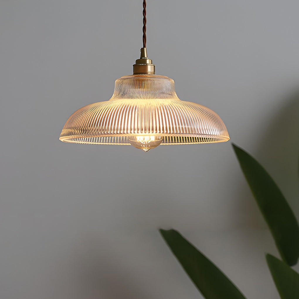 Vintage Round Glass Copper E27 Nordic Chandelier Hanging Ceiling Lightings