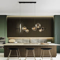 Circular Glass Bubbles LED Black Nordic Dining Room Chandeliers Light - Dazuma