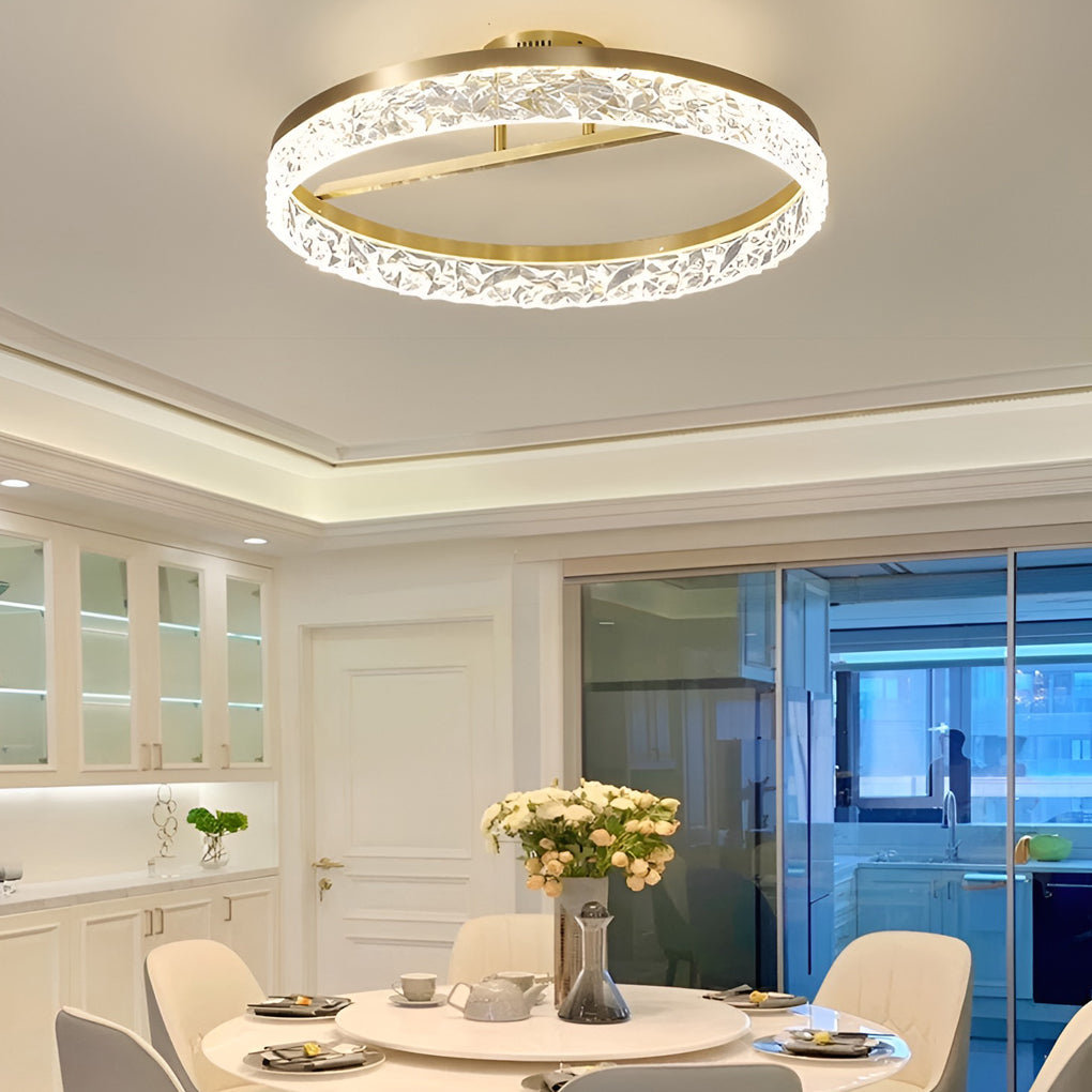 Minimalist Round LED 60W Gold Modern Ceiling Light Fixture Flush Mount Lighting