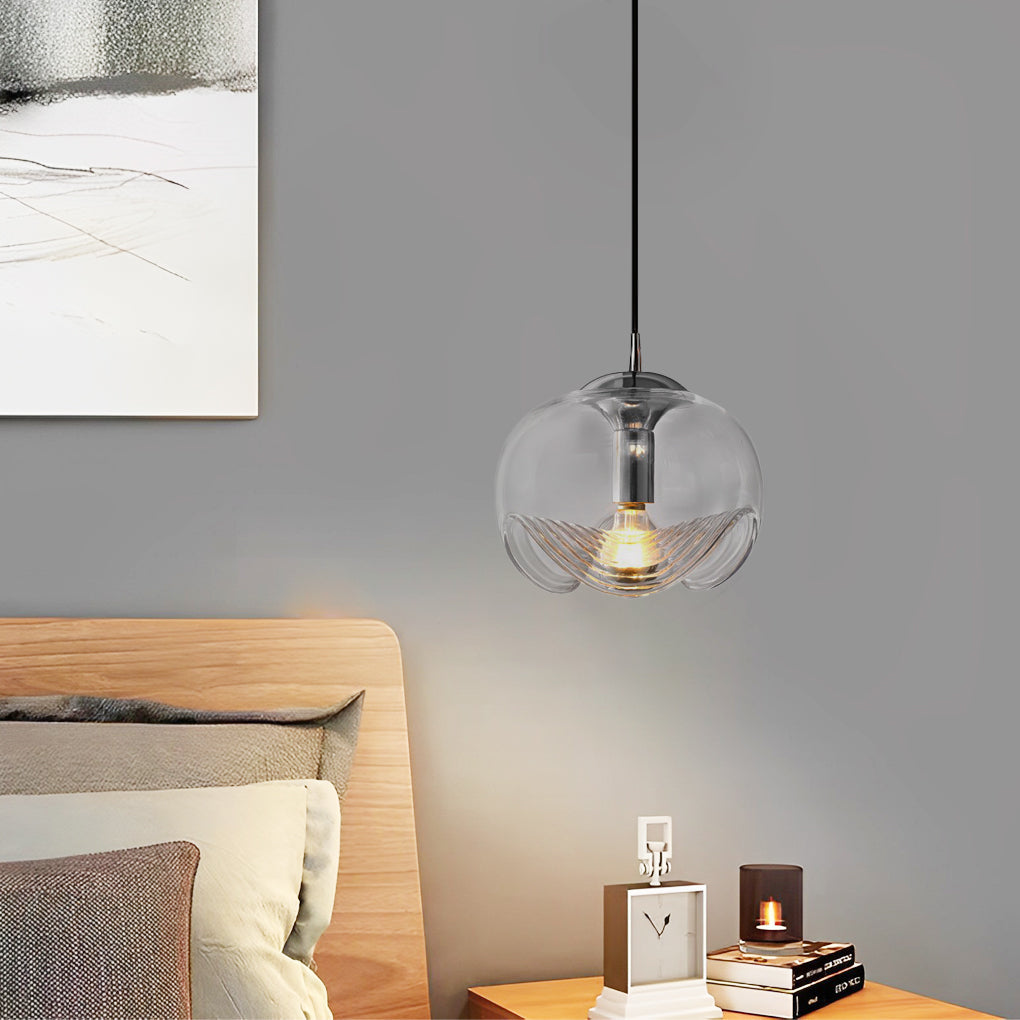 Retro Creative Electroplated Glass LED Modern Pendant Light Hanging Light Fixture