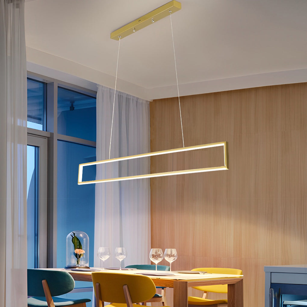 Creative Rectangular Frame LED Modern Chandelier Hanging Ceiling Light Fixture
