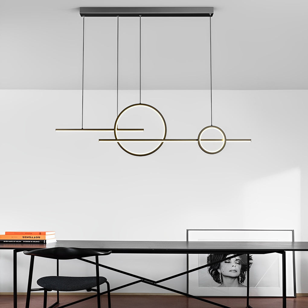 Circles Three Step Dimming Stepless Dimmable Chandeliers with LED Strip Design