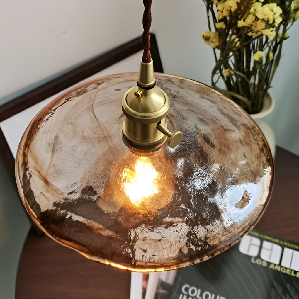 Circular Brown Glass LED 4W Creative Retro Island Lights Pendant Lightings