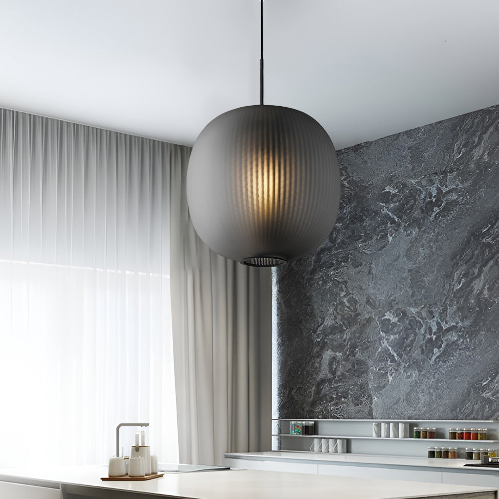 Round Lantern Shaped Glass LED Modern Pendant Light Hanging Ceiling Lights - Dazuma