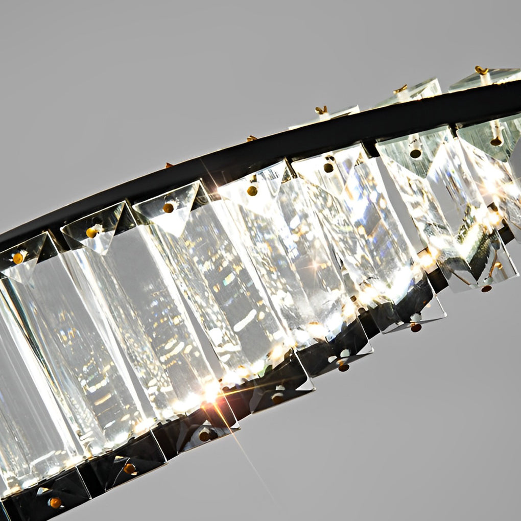 Creative Crystal Waves 3 Step Dimming LED Modern Dining Room Chandeliers Design
