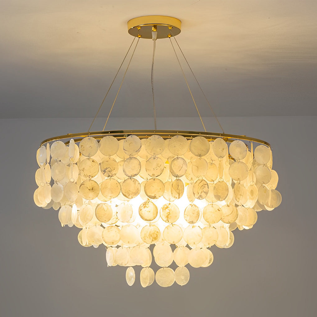 Round Shells Pieces Electroplated Iron LED Nordic Chandelier Pendant Lightings
