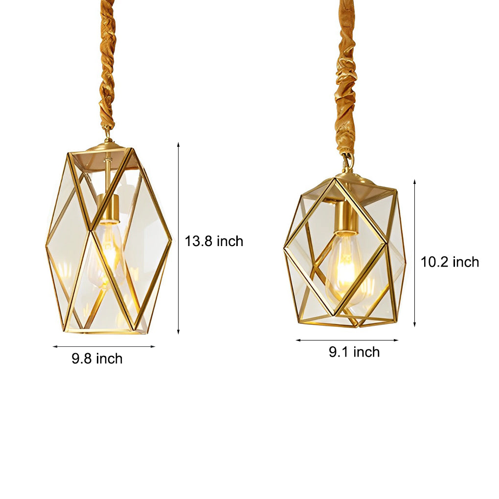 Retro Glass Copper Personality Industrial Style Small Chandelier Light Design