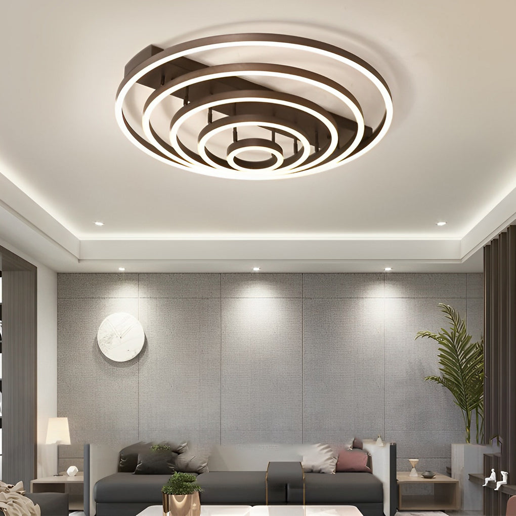Adjustable Multiple Circular LED Modern Flush Mount Ceiling Lightings