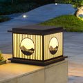 Retro Mountain Scenery LED Waterproof Black Modern Solar Pillar Lamp - Dazuma