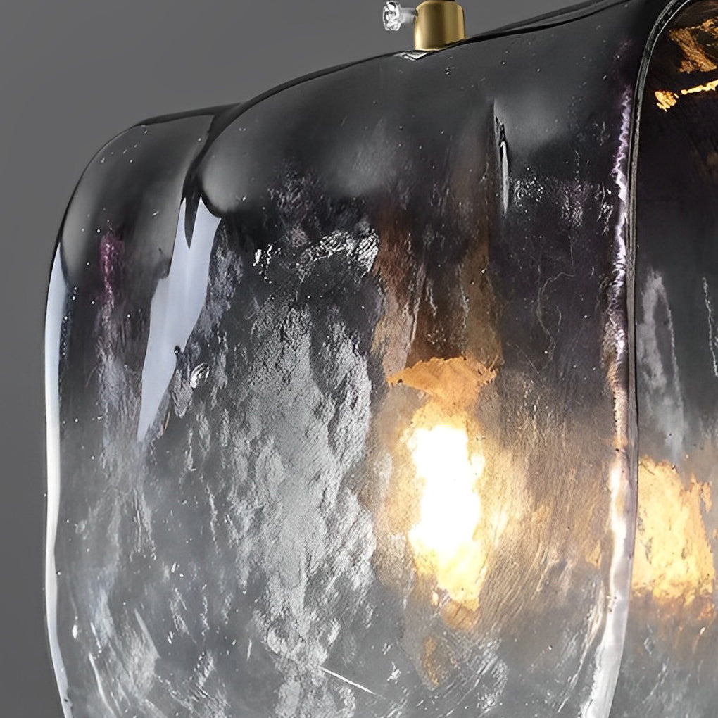 Gradient Smokey Gray Glass Post-Modern Small Chandelier Pendant Lightings