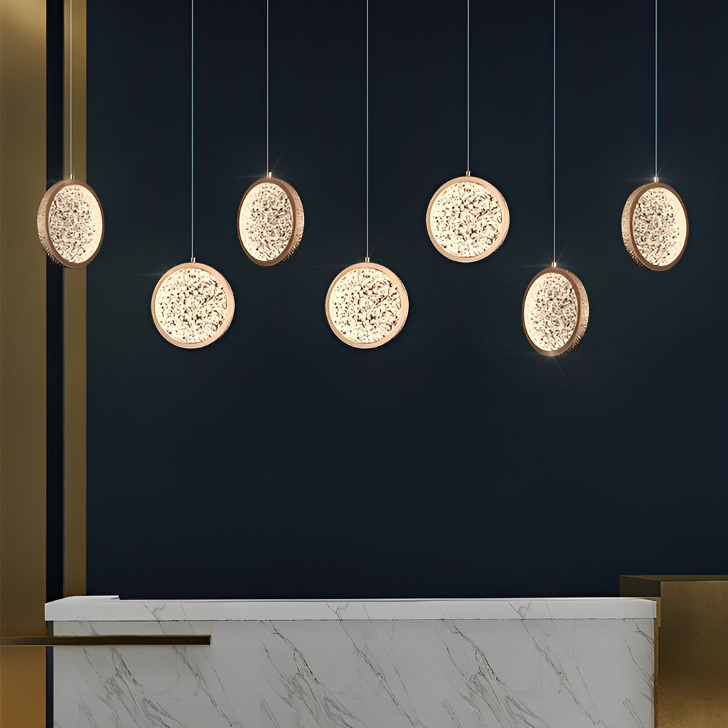 Creative Round Iron Acrylic Three Step Dimming Modern Pendant Lightings