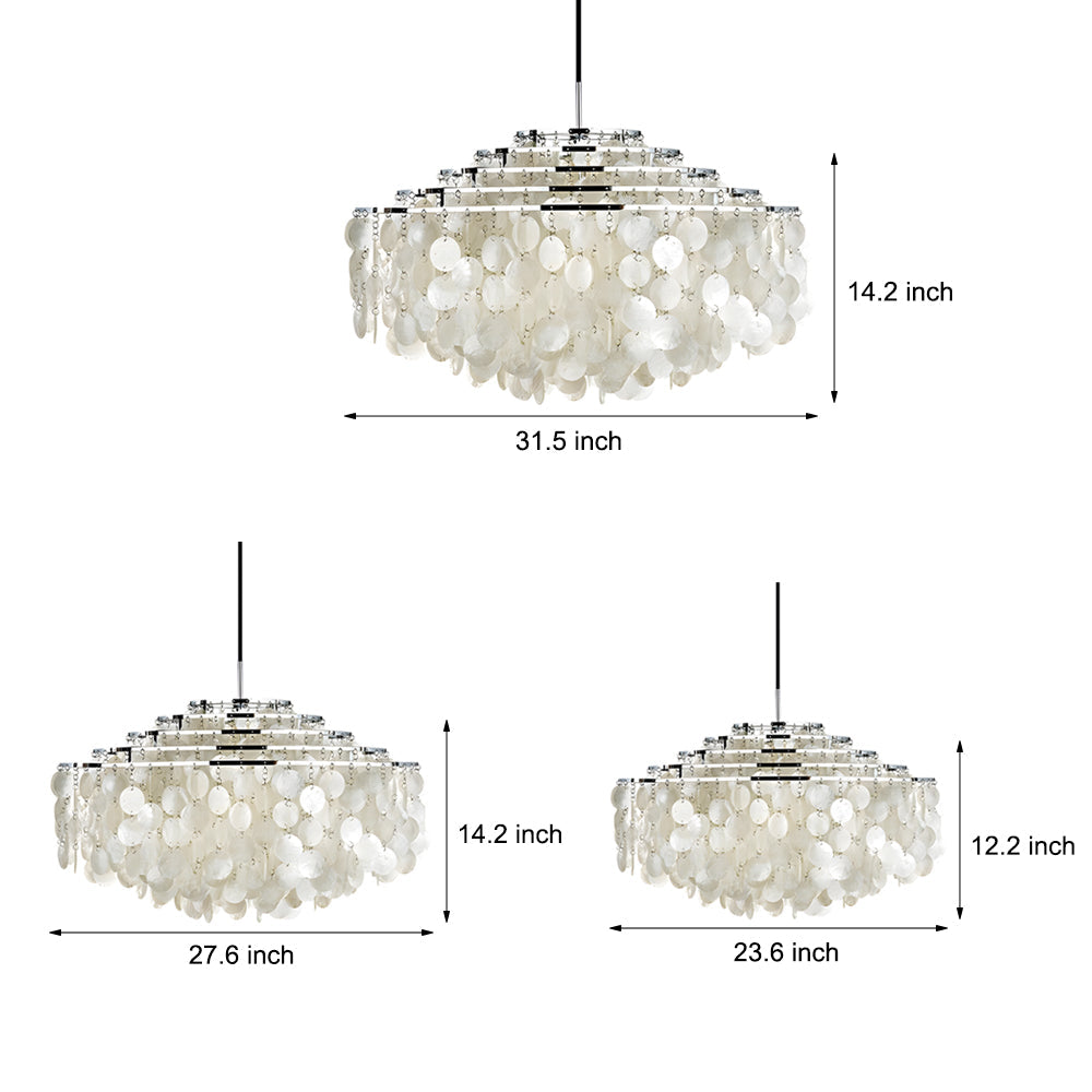 Seashell Discs Chandelier - 39.4'' Chain Length Pendant Lightings
