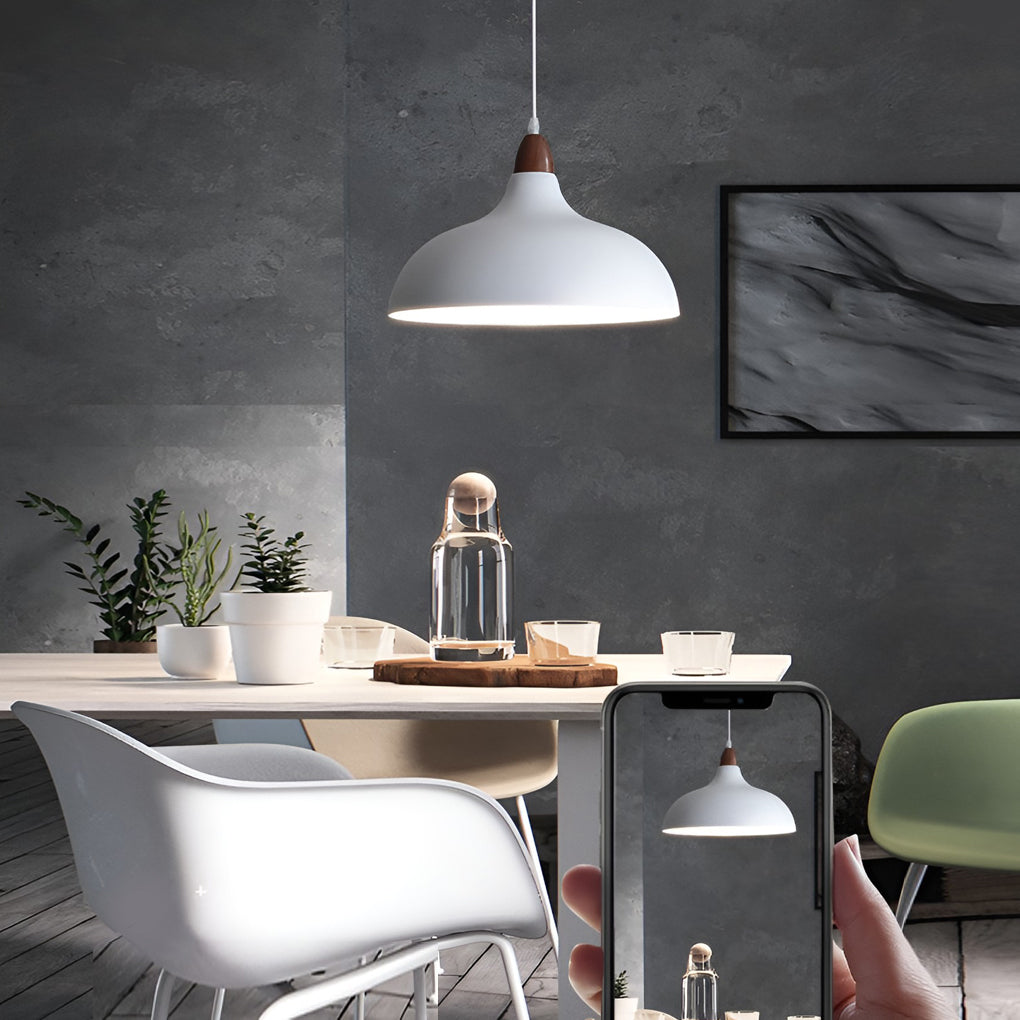Round E27 12W White Nordic Pendant Light Hanging Light Fixture Chandelier