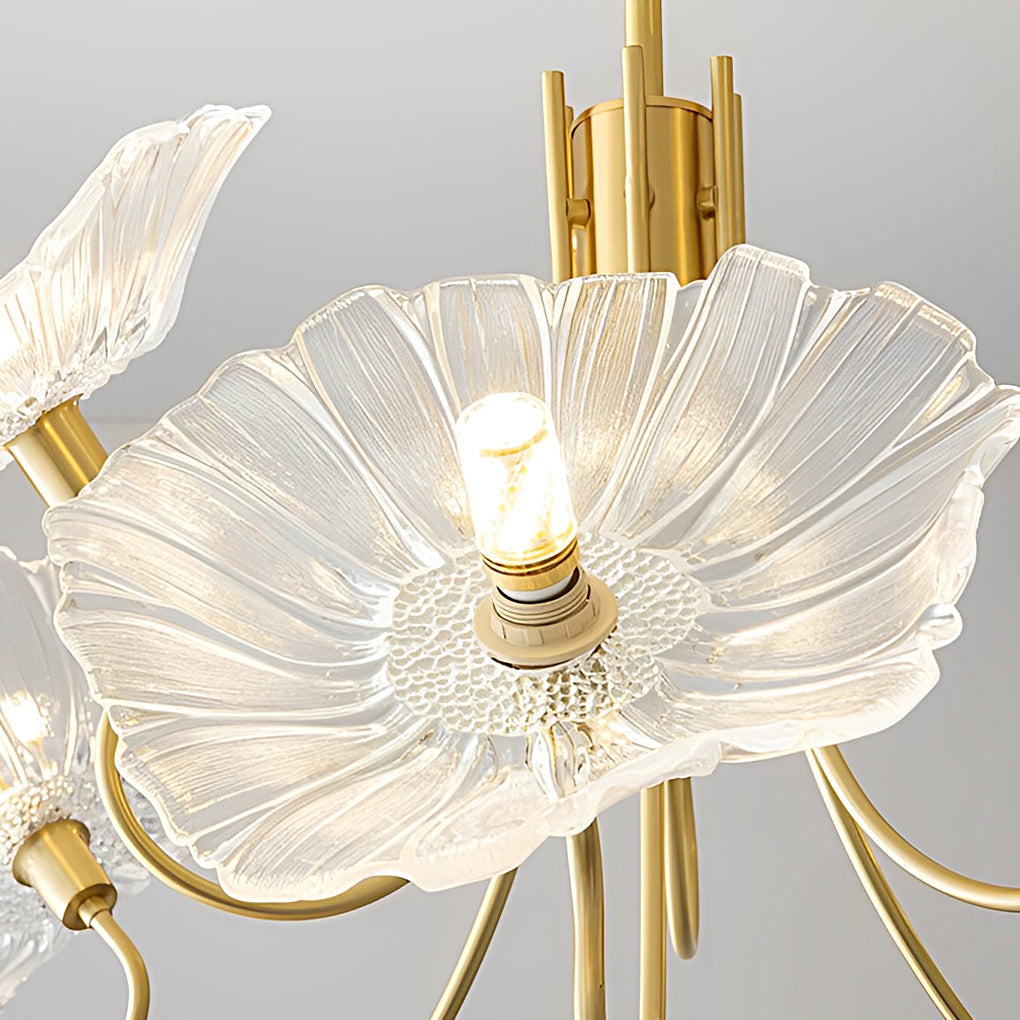 Personalized Flowers Glass Shades Copper Modern Minimalist Chandeliers Design