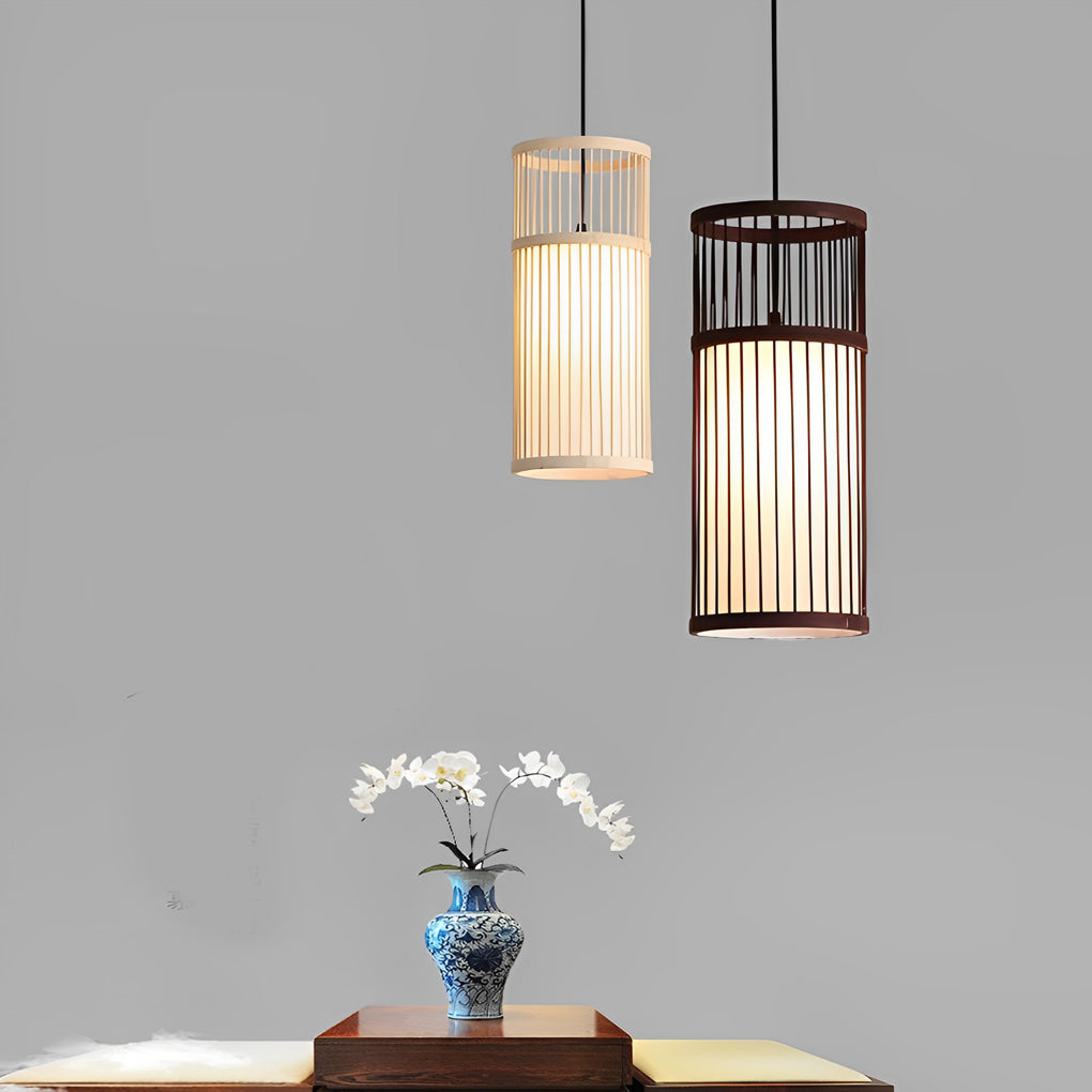 Creative Minimalist Bamboo Hand Woven LED Retro Modern Pendant Lightings