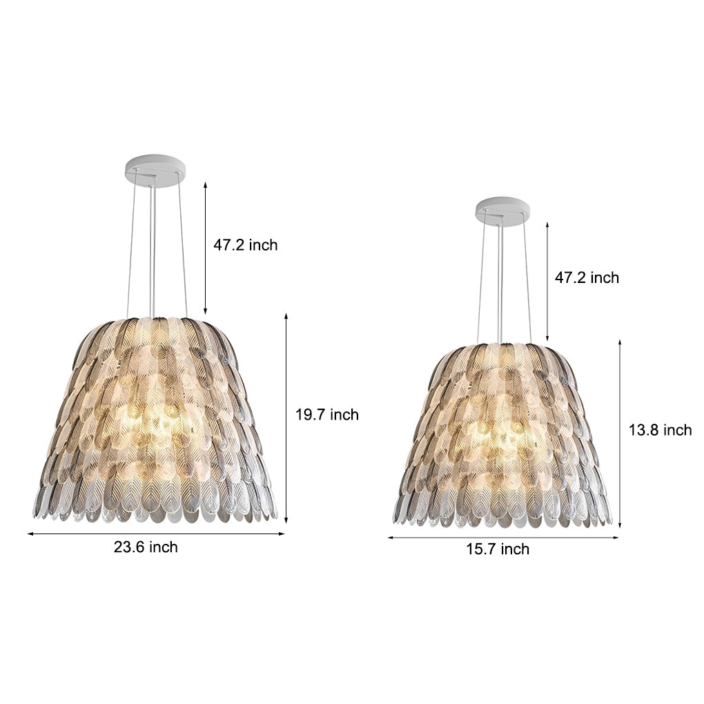 Acrylic Feathers Creative Three Step Dimming Modern Chandelier Light Design