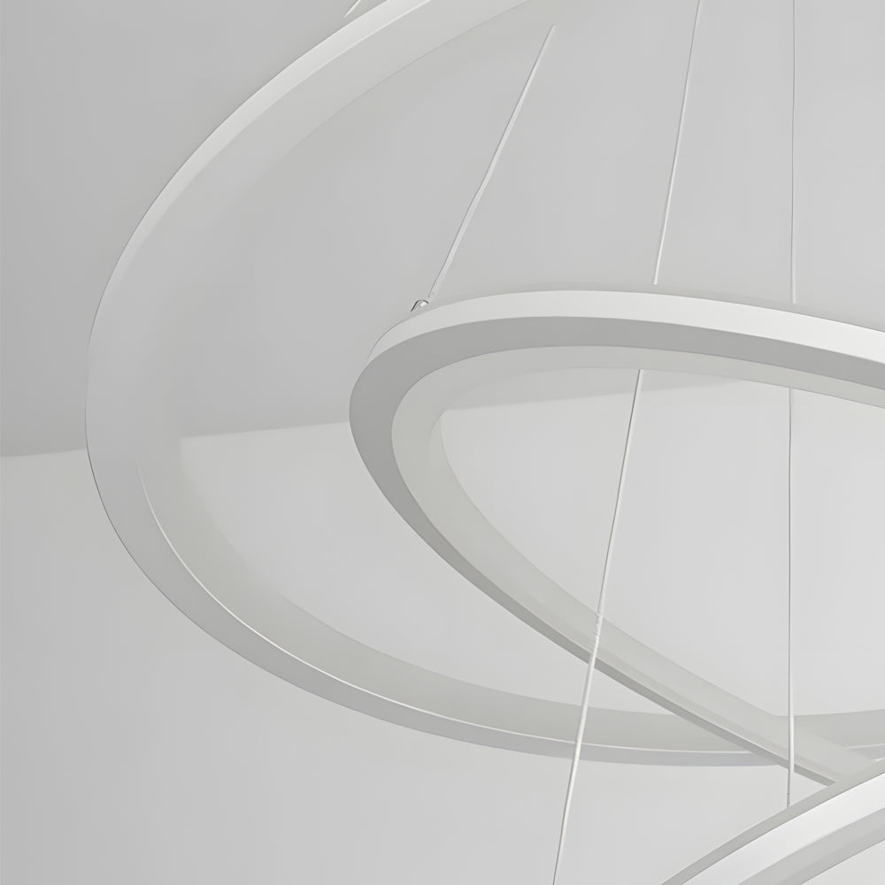 4 Rings Chandelier Light LED Mid-century Chandeliers with Remote Design