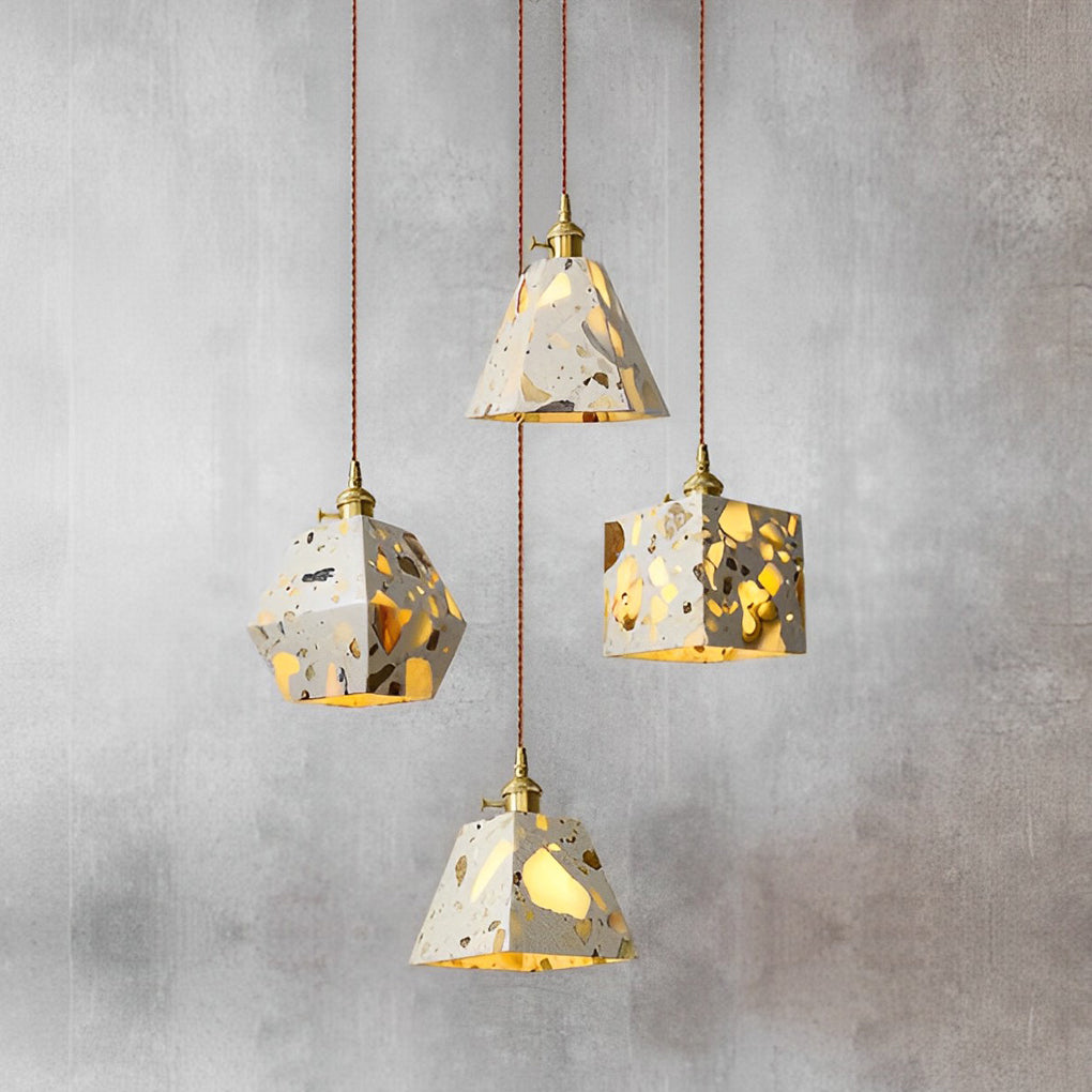 Retro Creative Terrazzo Concrete Eye Protection Nordic LED Chandelier Design