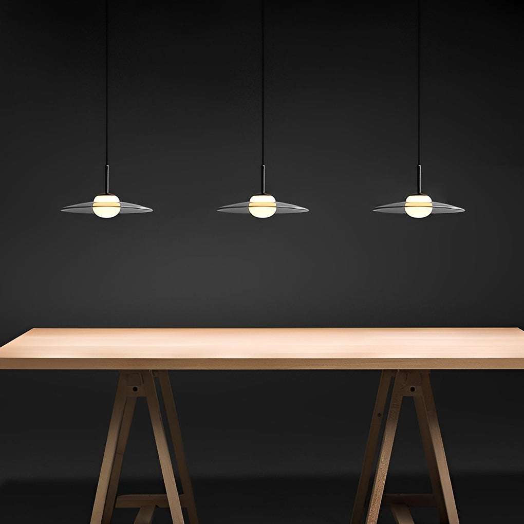 Minimalist Glass UFO LED Black Nordic Chandelier Kitchen Pendant Lightinging
