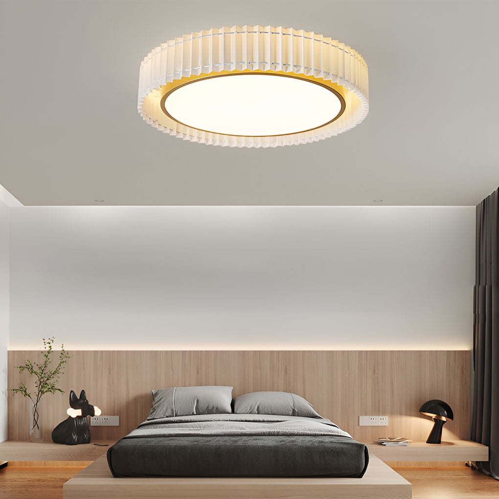 Circular Pleated 3 Step Dimming Light LED Nordic Ceiling Lighting Chandeliers