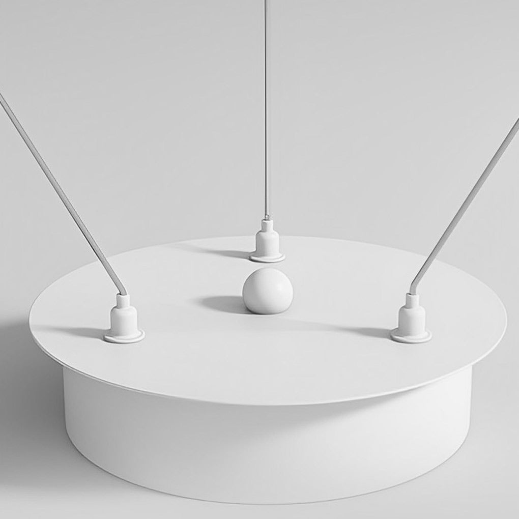 Rotating Ring Creative Three Step Dimming LED White Nordic Chandelier Design