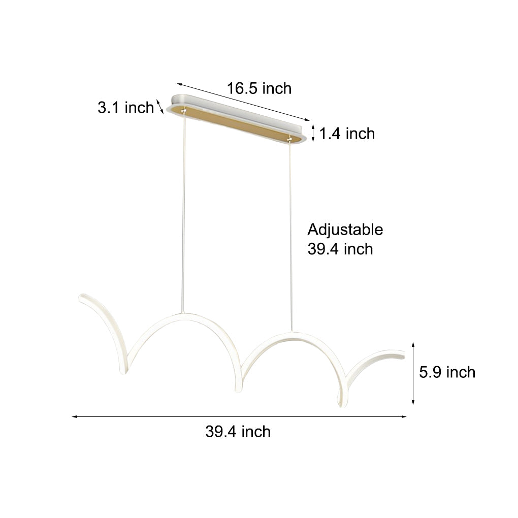 Wave Minimalist Three Step Dimming LED Stepless Dimming Modern Chandelier Design