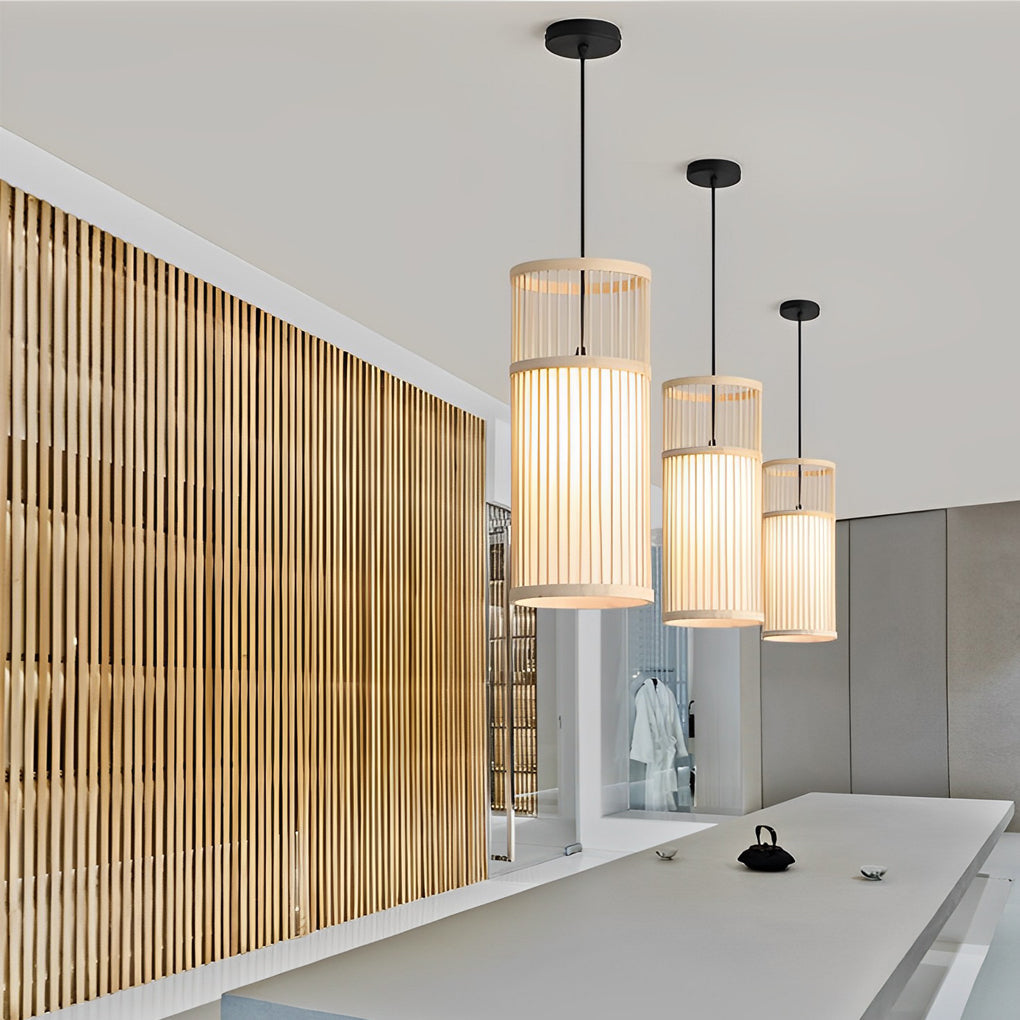 Creative Minimalist Bamboo Hand Woven LED Retro Modern Pendant Lightings