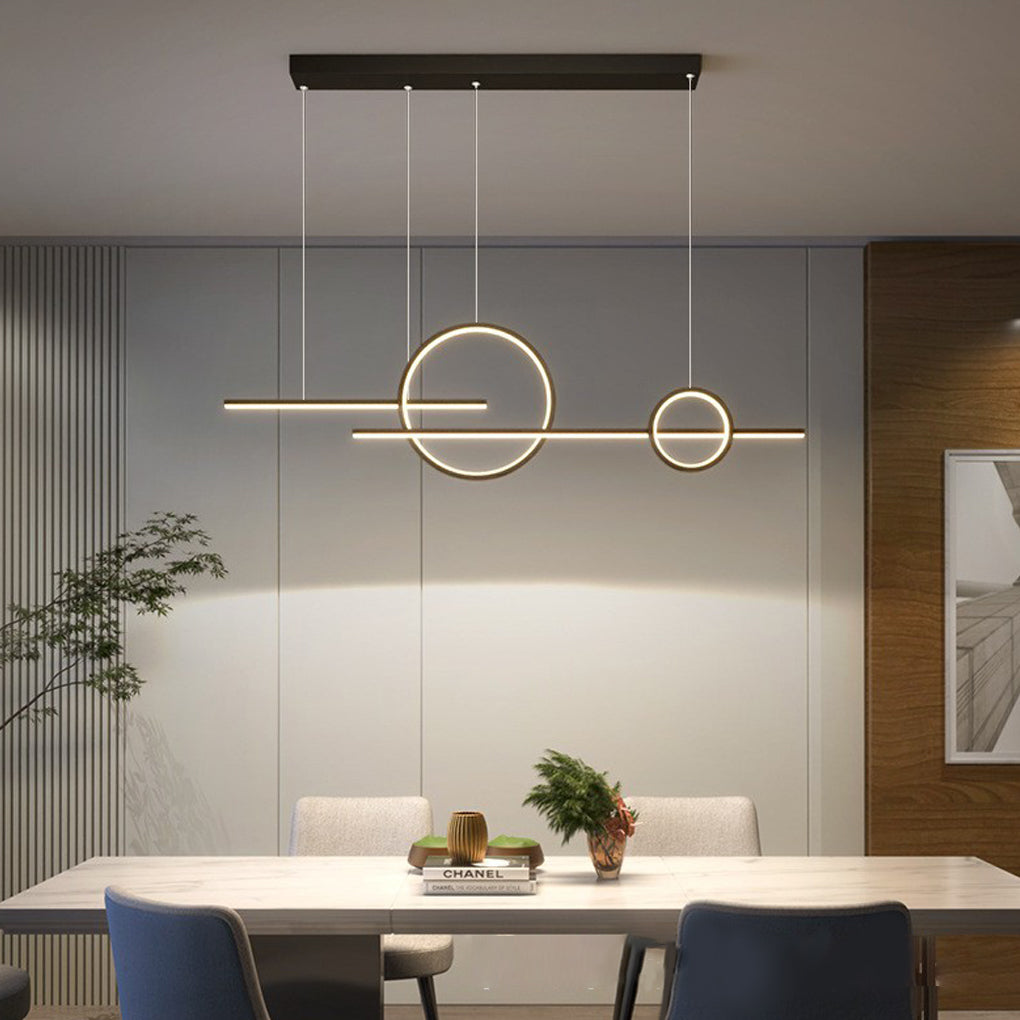 Circles Three Step Dimming Stepless Dimmable Chandeliers with LED Strip Design