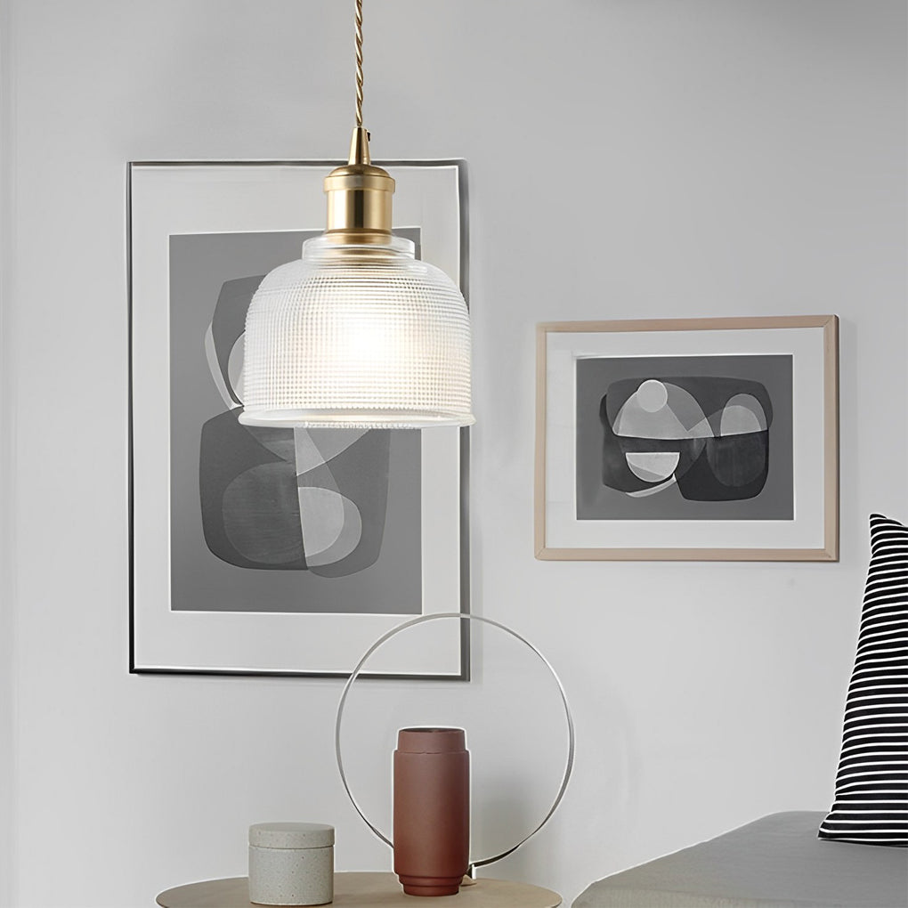 Glass Bowl Shape Electroplated Metal Nordic Creative Pendant Lightings