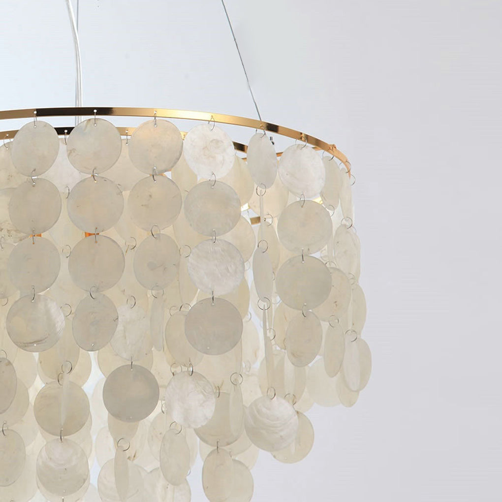 Round Shells Pieces Electroplated Iron LED Nordic Chandelier Pendant Lightings