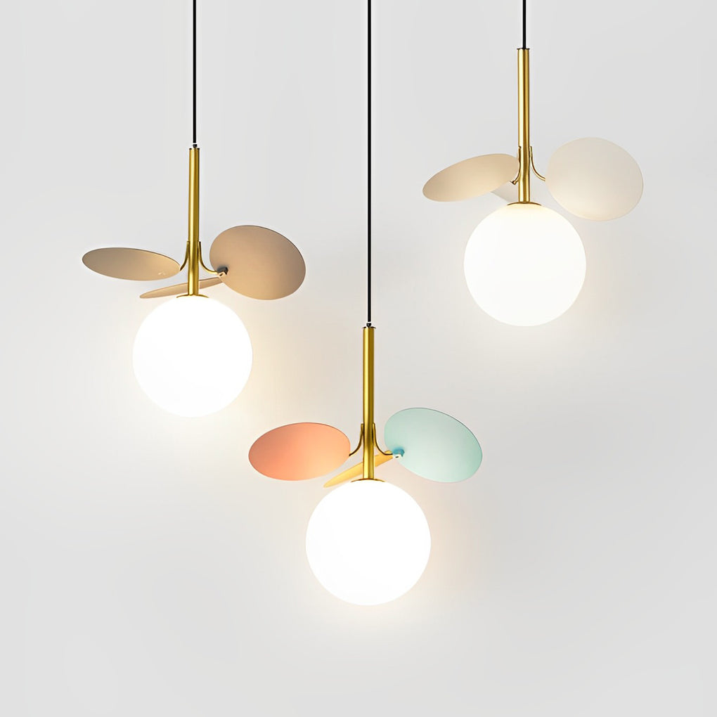 Colorful Creative Glass Flower Leaves Nordic Pendant Lightings Chandelier