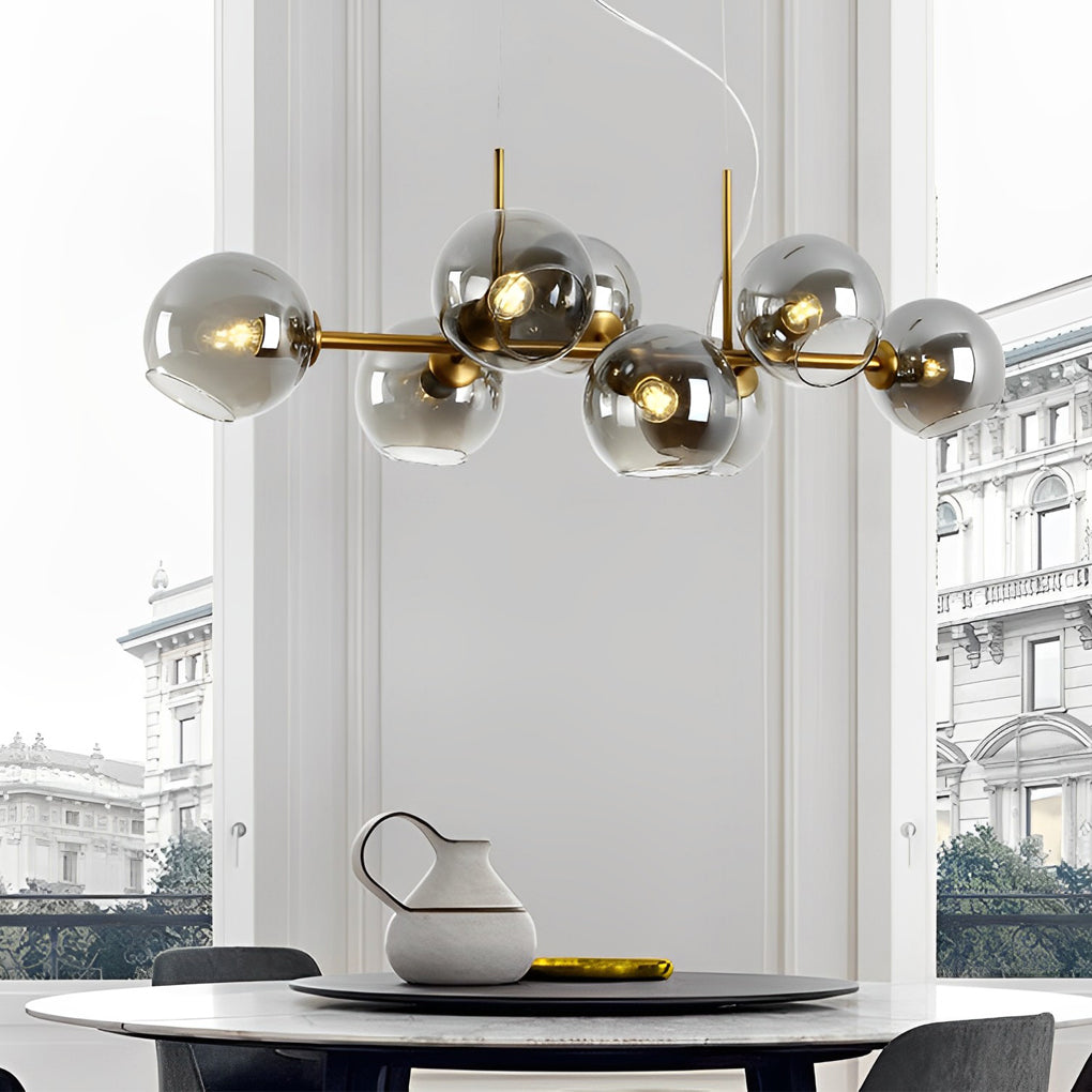 8 Lights Glass Shade LED Postmodern Chandelier Dining Room Light Fixtures Design
