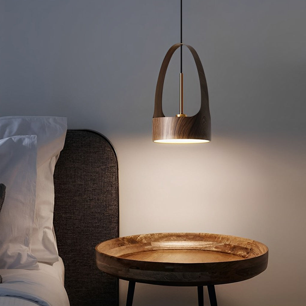 Wood Texture Acrylic LED Creative Nordic Small Chandelier Pendant Light Fixture