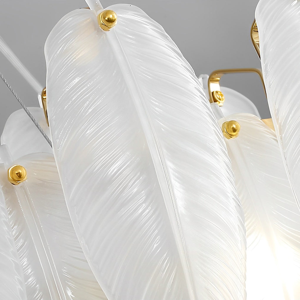 Glass Feathers Three Step Dimming Post-Modern Chandelier Dining Room Light Design
