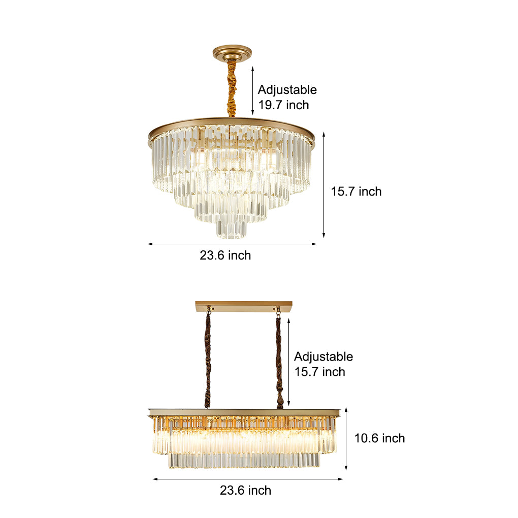 4 Layers Crystal Round Luxury Three Step Dimming Modern Chandelier Design