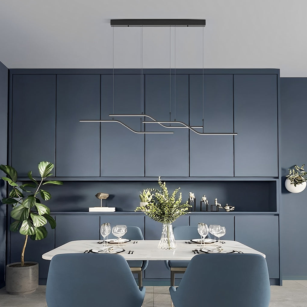 Z Shape Lines Smart Stepless Dimming with Remote Nordic Chandelier Design