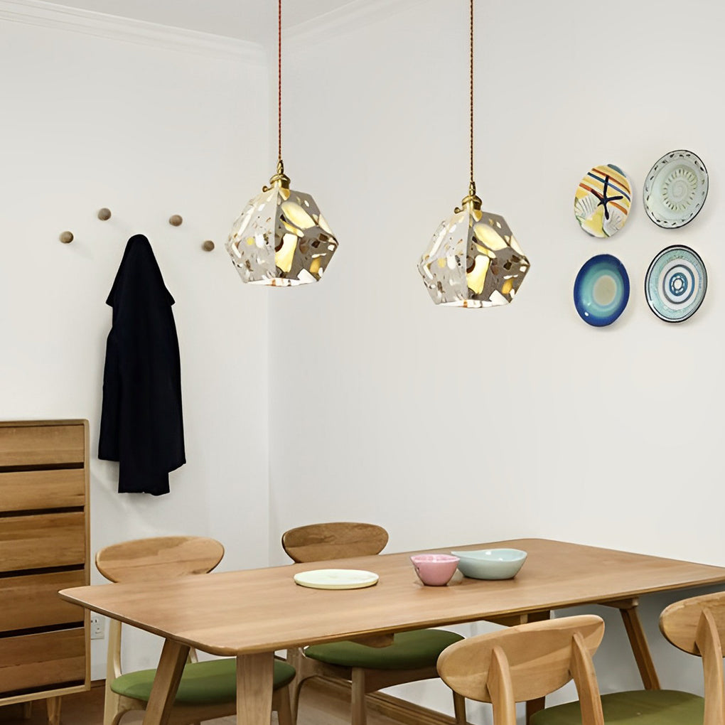 Retro Creative Terrazzo Concrete Eye Protection Nordic LED Chandelier Design