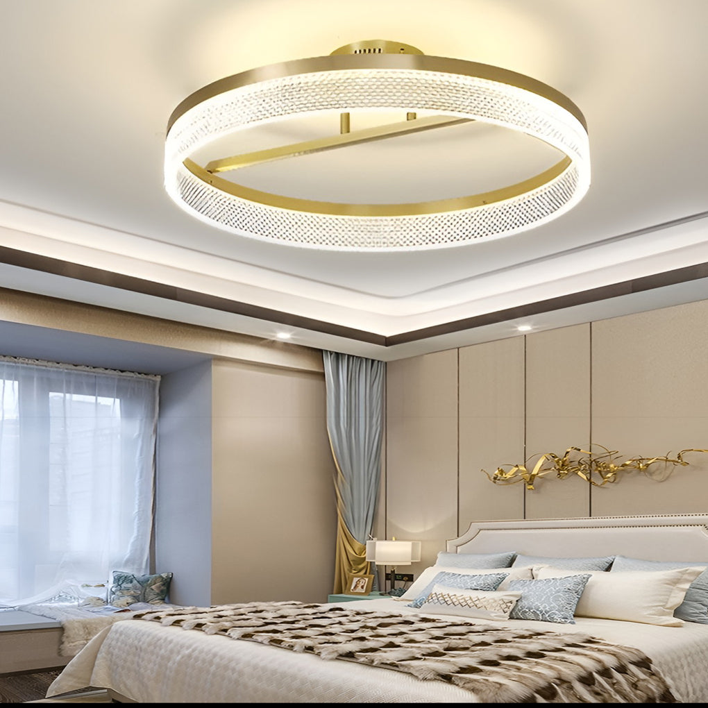 Minimalist Round LED 60W Gold Modern Ceiling Light Fixture Flush Mount Lighting