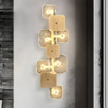 Creative Rounded Square Glass Copper LED Modern Wall Sconce Lighting - Dazuma