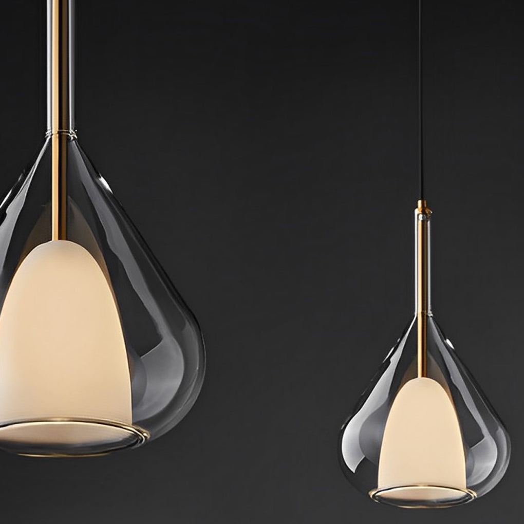 Raindrop Creative Double Layers Glass Nordic Pendant Lightings Small Chandelier