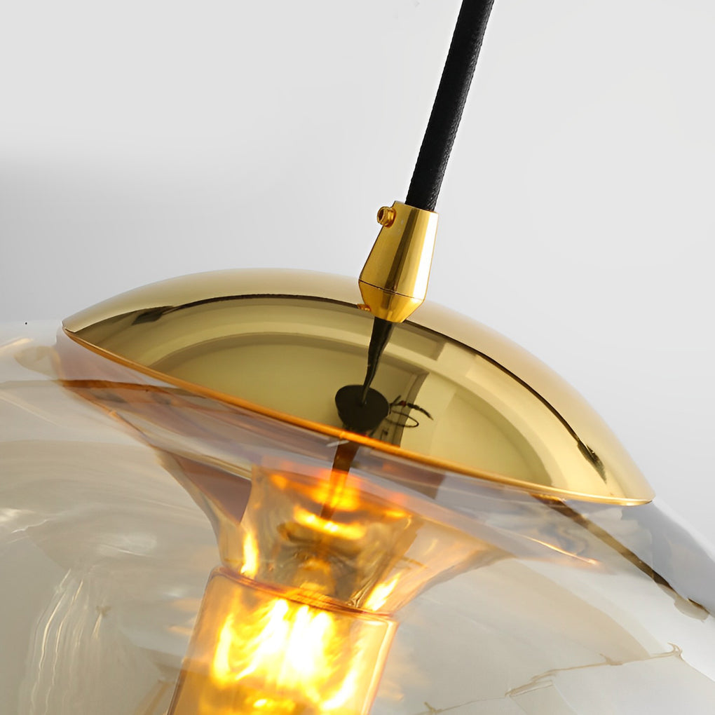 Retro Creative Electroplated Glass LED Modern Pendant Light Hanging Light Fixture