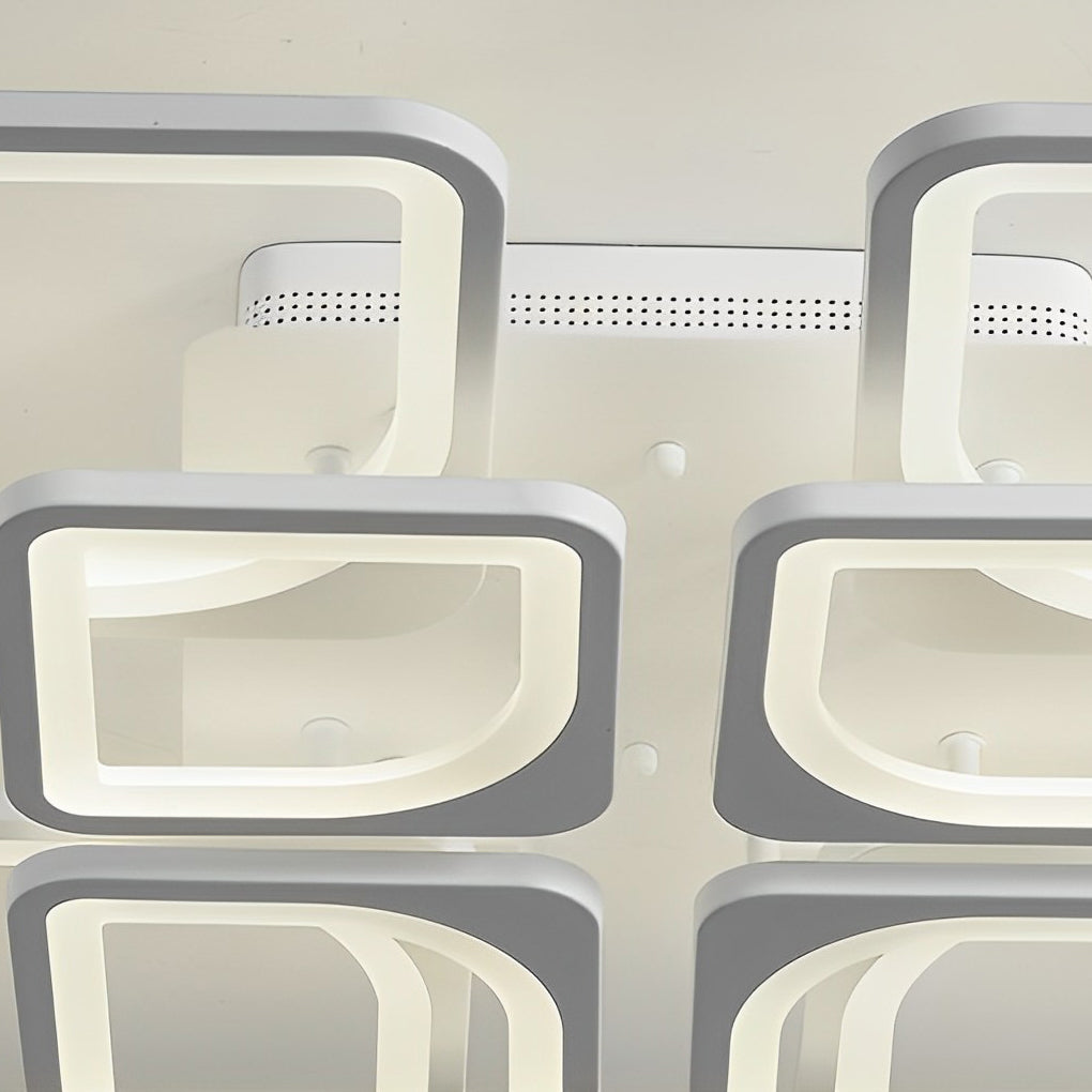 Square Creative Stepless Dimming with Remote Modern Ceiling Lighting Fixture