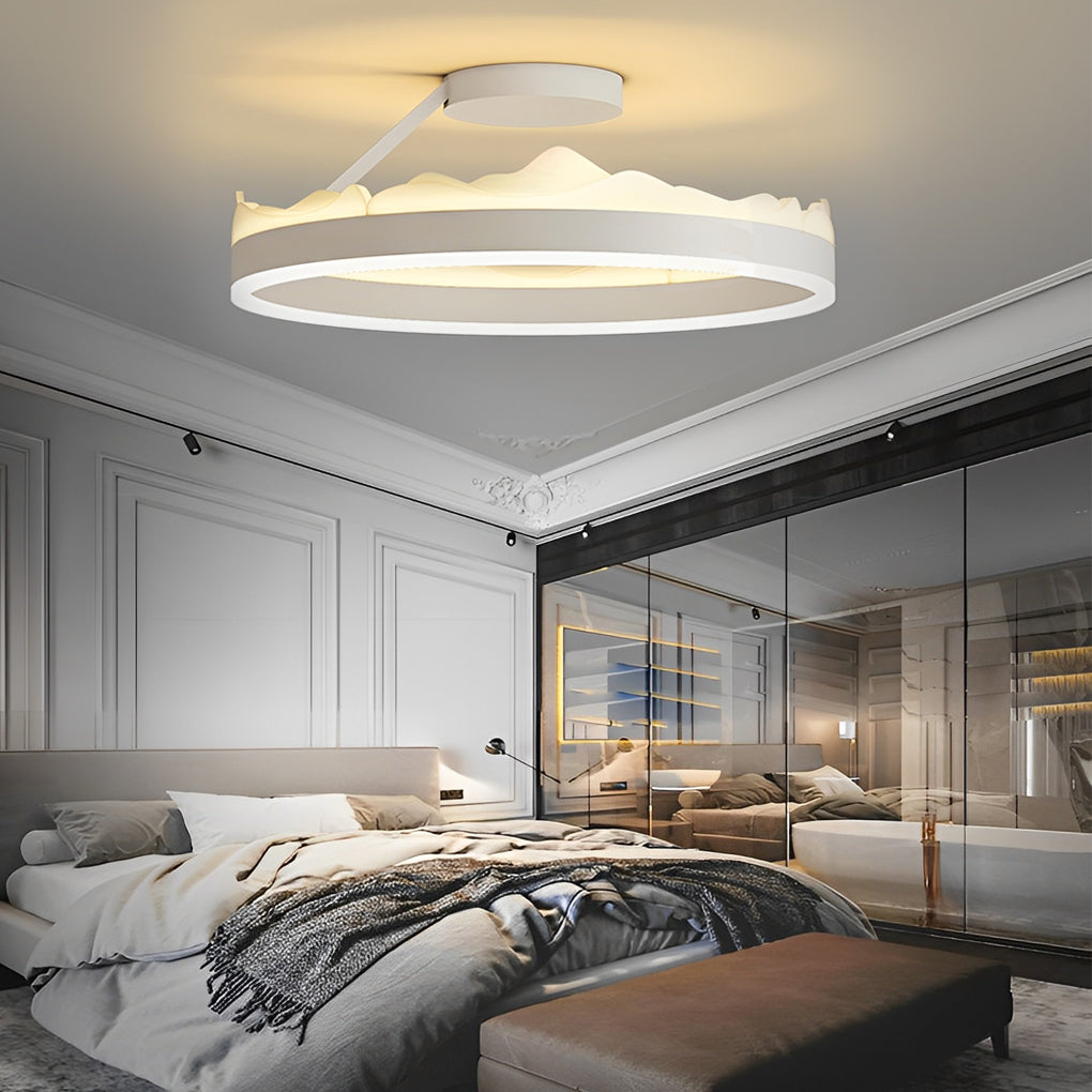 Round Stepless Dimming LED White Ins Nordic Ceiling Lightings Flush Mount Lighting
