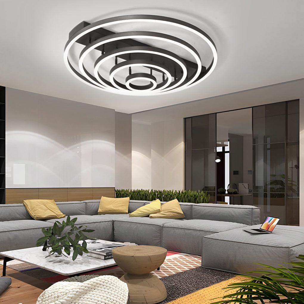 Adjustable Multiple Circular LED Modern Flush Mount Ceiling Lightings
