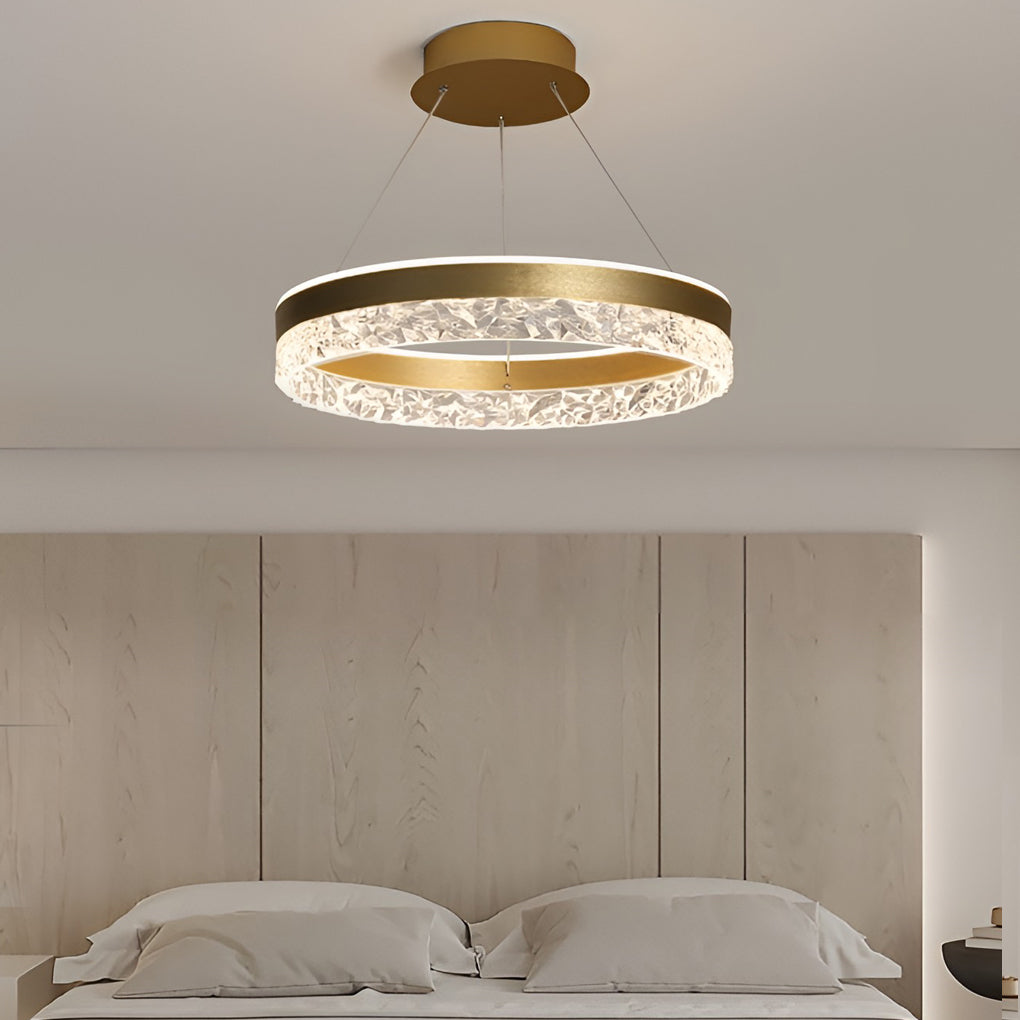 Circular Ring Three-step Dimming LED Modern Chandelier Island Lights Design