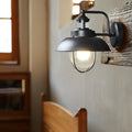 Antique Round Iron Bubbles Glass American Style Outdoor Wall Lights | Dazuma