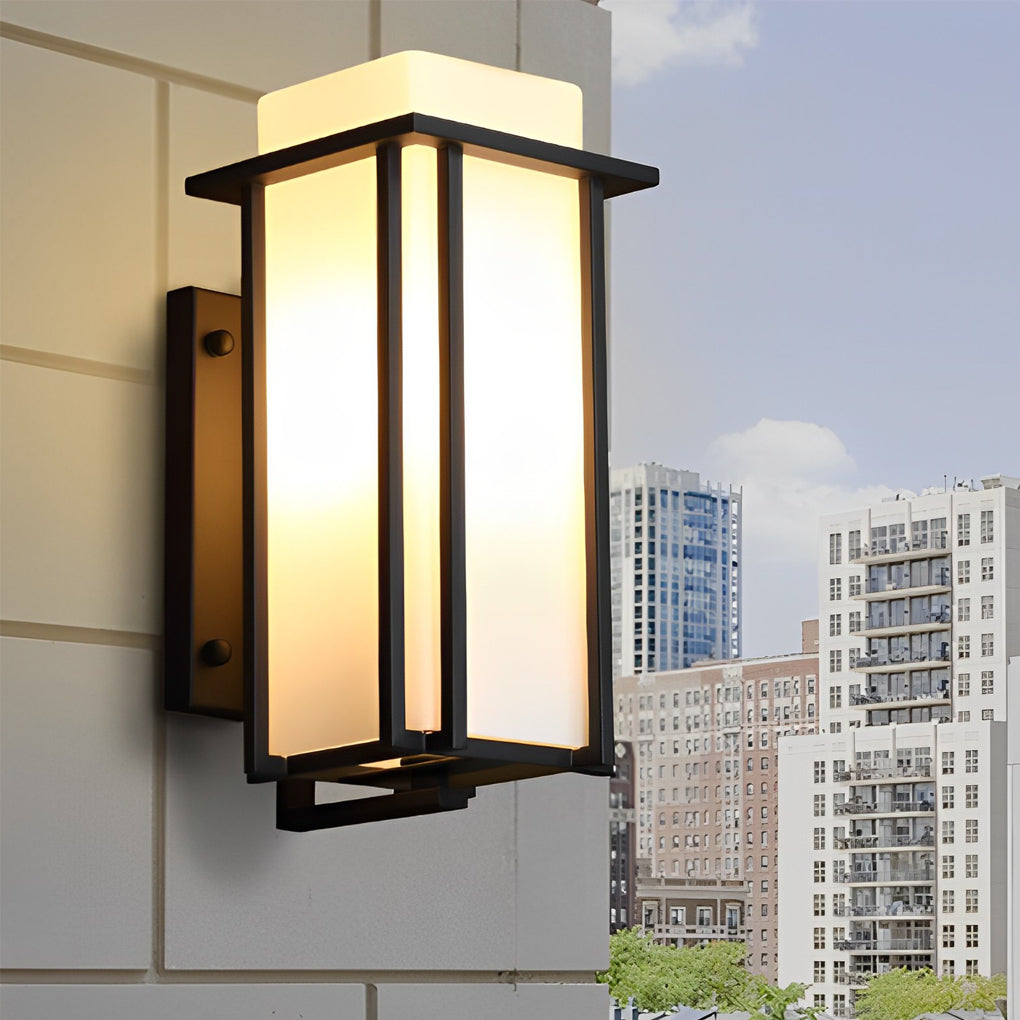 Square Waterproof LED Black Retro Outdoor Wall Lamp Exterior Lights | Dazuma